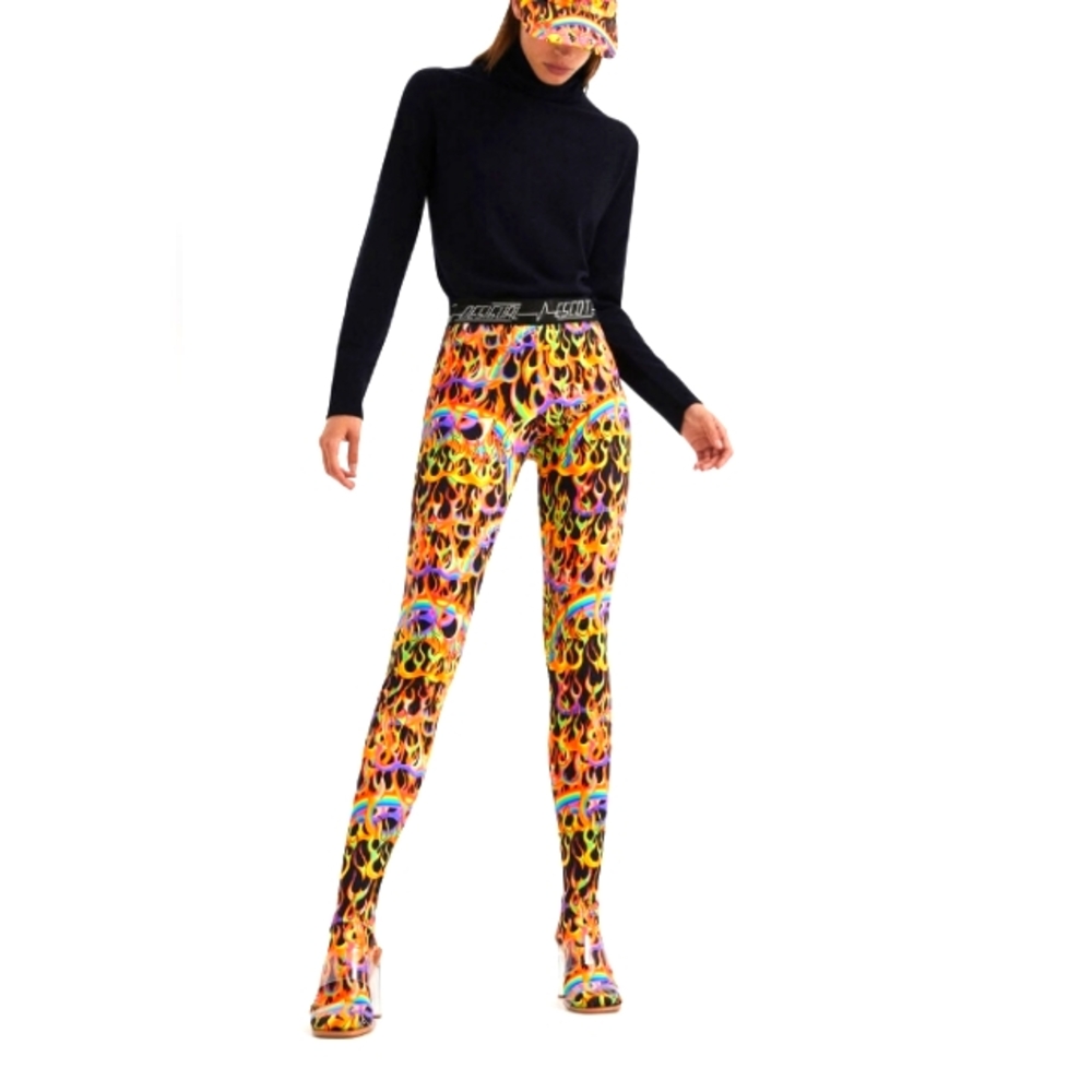 Aphrodite Multicolor Animal Print Pants Size 7 Hippie Bohemian Sycadelic